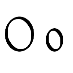 The letters O and o at 72 point