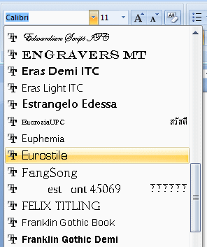 Fonts Installed With Microsoft Office