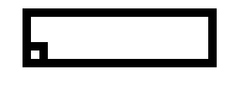 Glyph design for the sentence Some of the signage items each have a radio frequency identification device in the lower left corner.