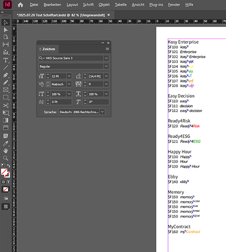Screenshot InDesign 2025