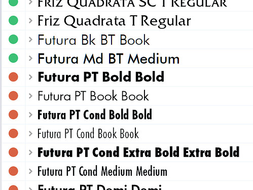 MainType Font State colors in Font List